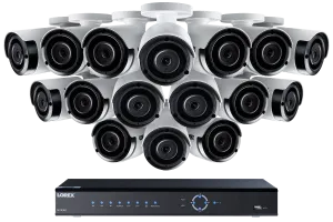 2K Super HD IP NVR security camera system with 16 2K (4MP) IP cameras, 130FT night vision