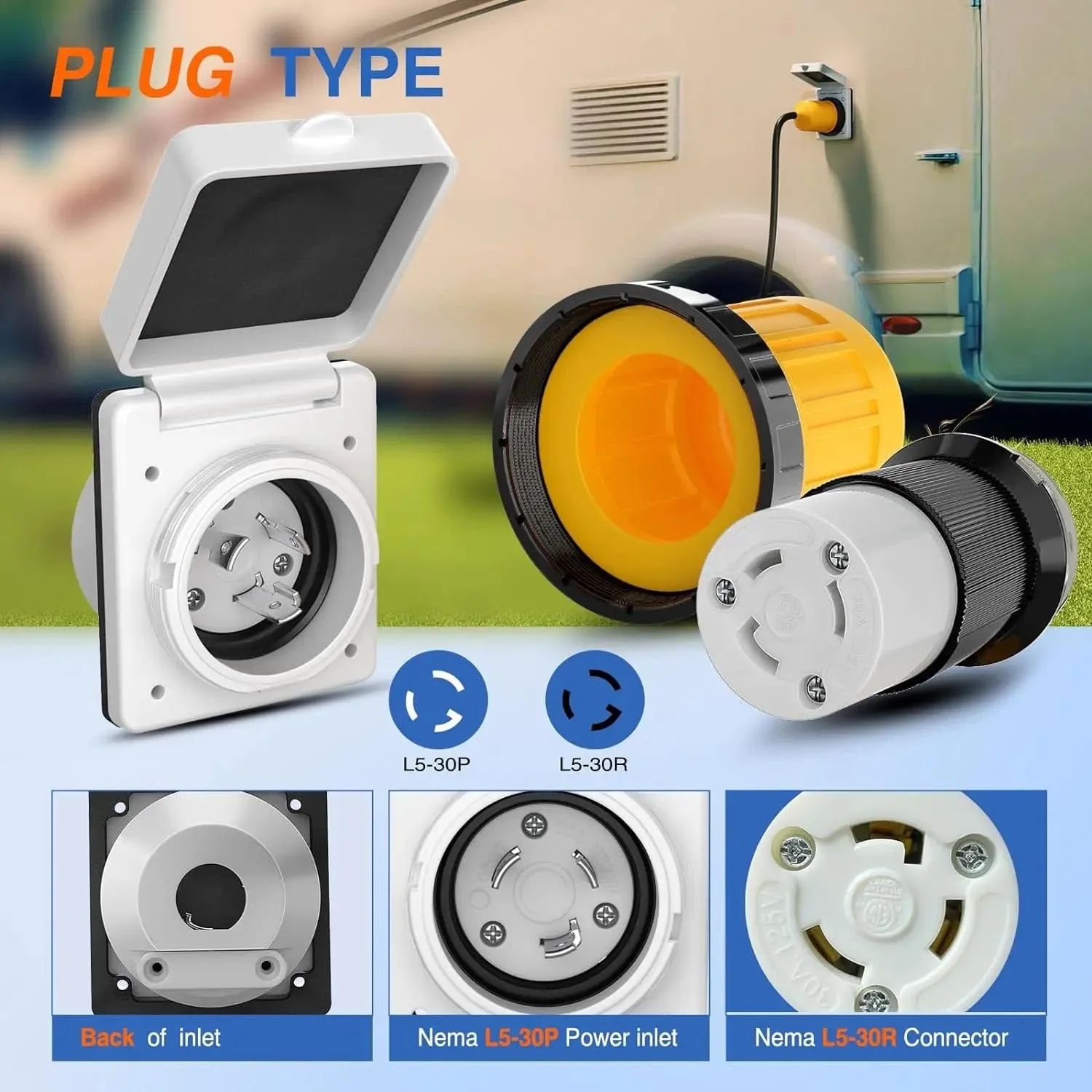 30AMP Shore Power Inlet Receptacle Locking Ring