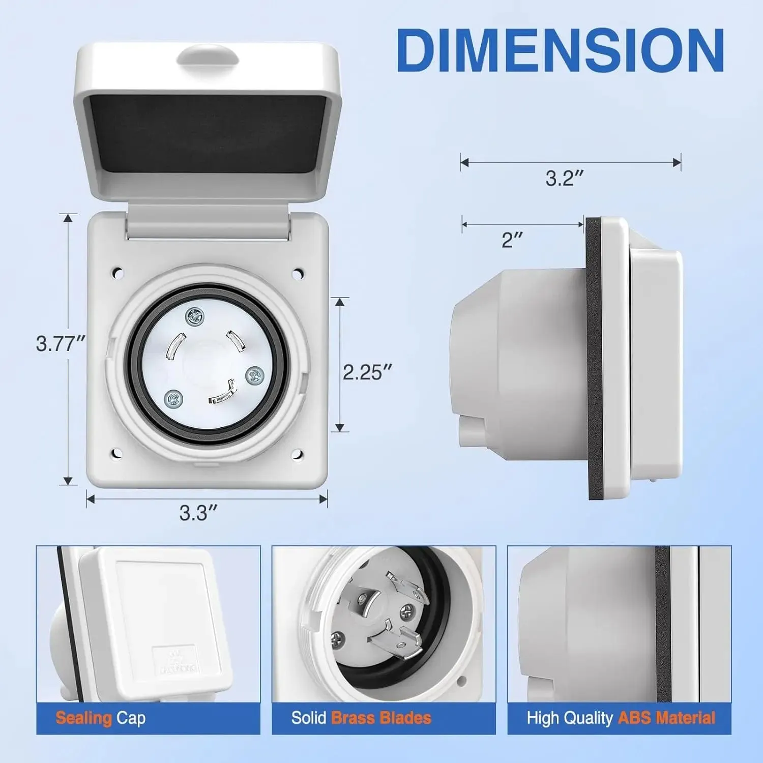 30AMP Shore Power Inlet Receptacle Locking Ring