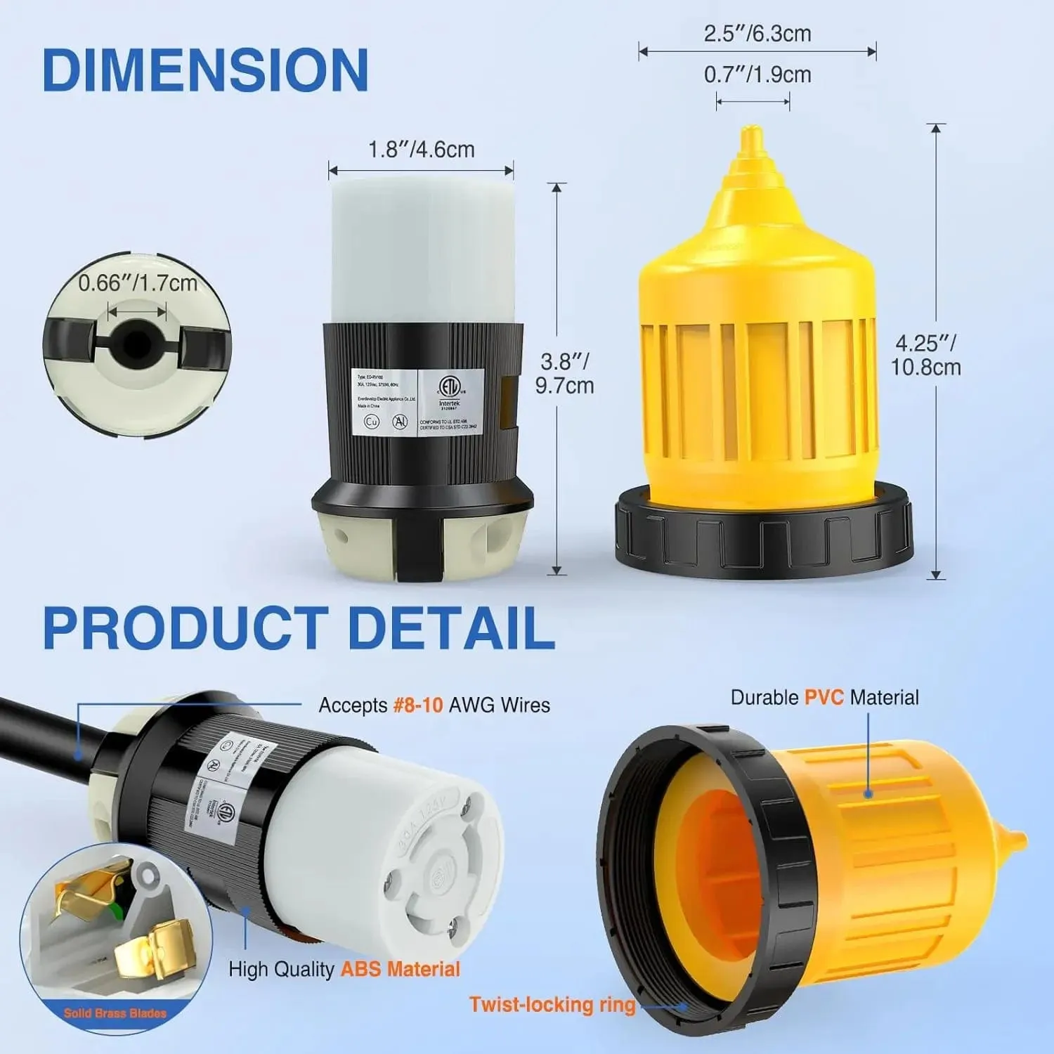 30AMP Shore Power Inlet Receptacle Locking Ring