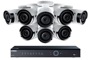 4K Ultra HD IP NVR security camera system with 2K 4MP IP cameras, 130FT night vision