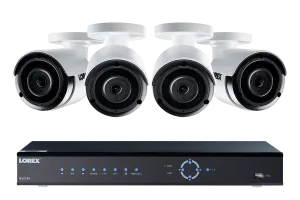4K Ultra HD IP NVR security camera system with four 2K 4MP IP cameras