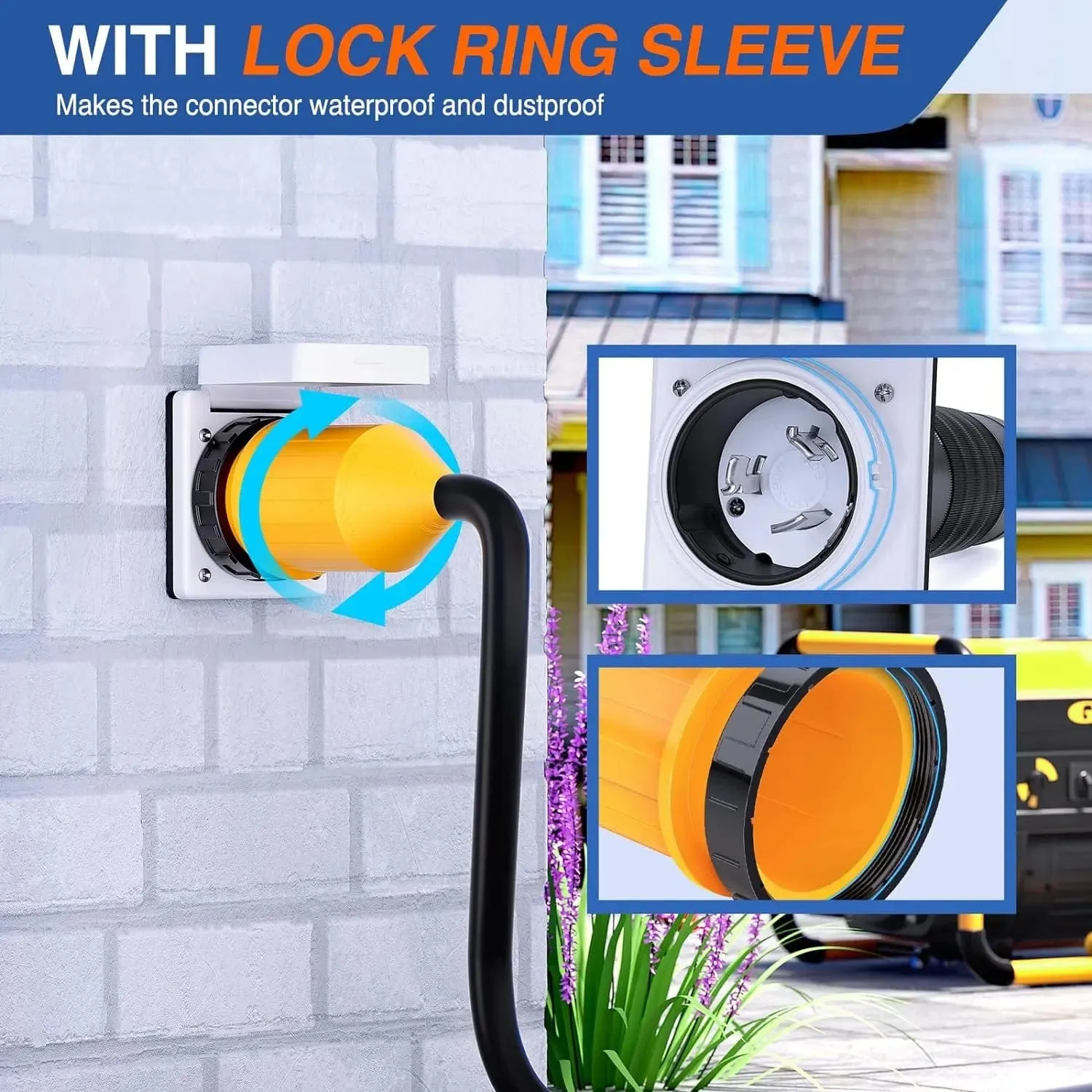 50AMP RV Plug Power Cord Inlet Cover Ring