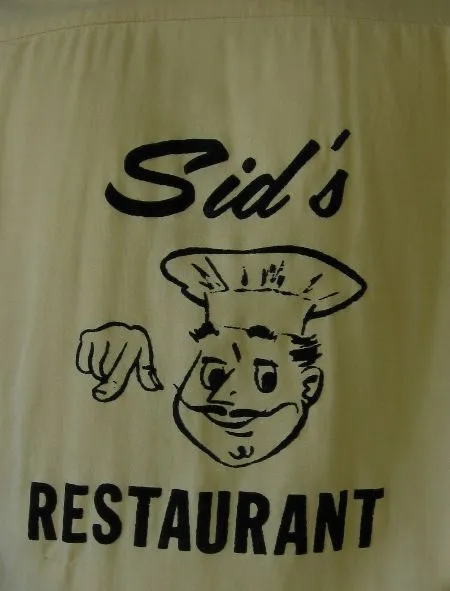 50s Bowling Shirt Flocked Logo 60s VLV Vintage Men's M/L 301 Classic VFG Sid's Restaurant