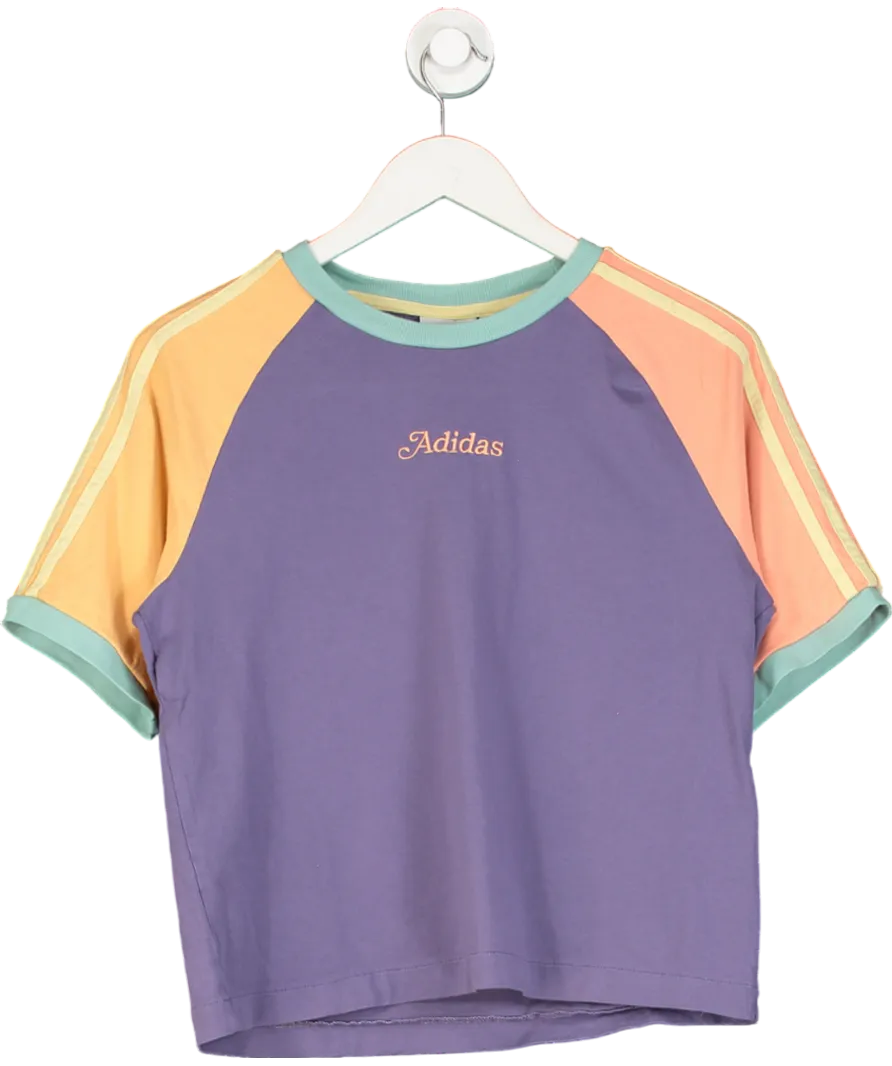 adidas Multicoloured Pastel Panelled T Shirt UK S