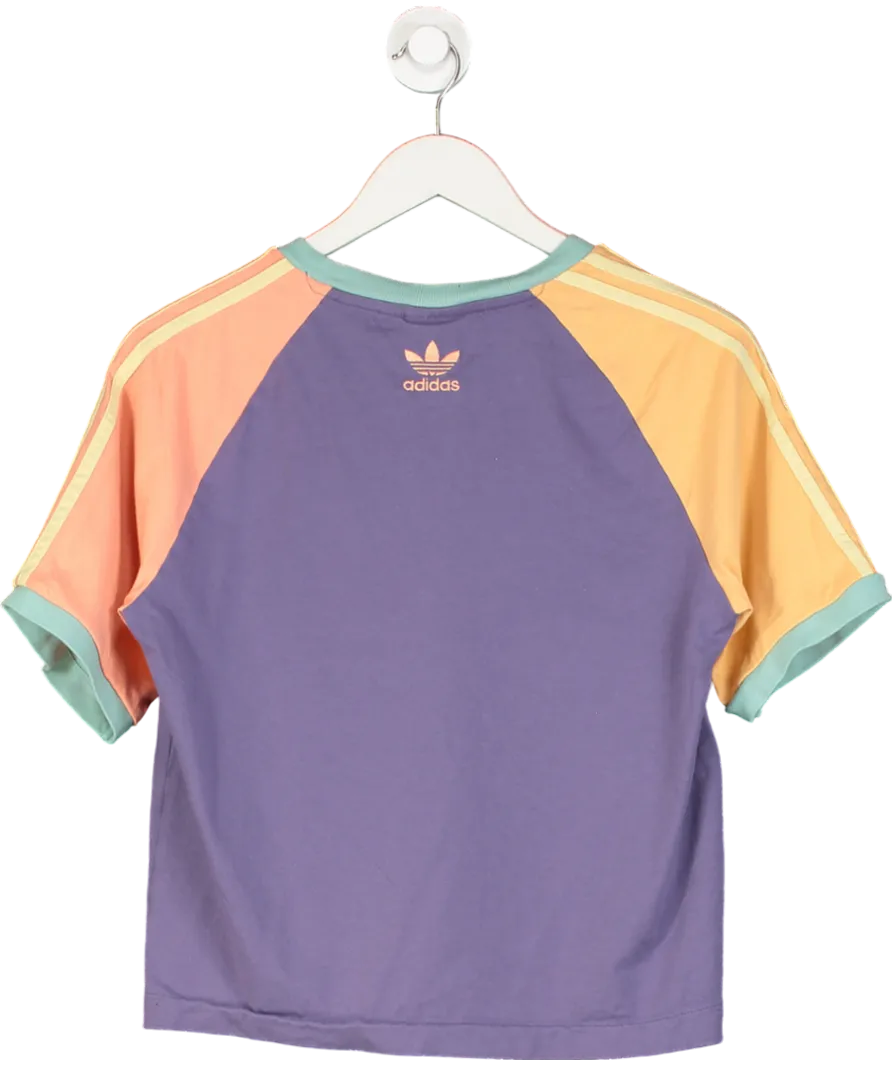 adidas Multicoloured Pastel Panelled T Shirt UK S