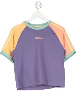 adidas Multicoloured Pastel Panelled T Shirt UK S