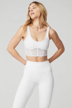 Airbrush Mesh Corset Tank - White