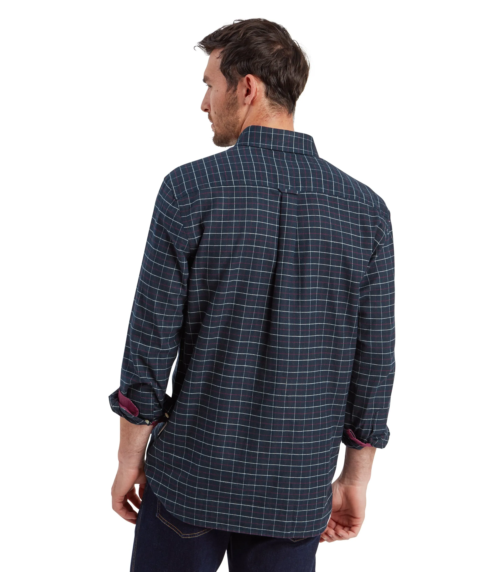 Aldeburgh Tailored Shirt - Navy/Red/Ecru Check