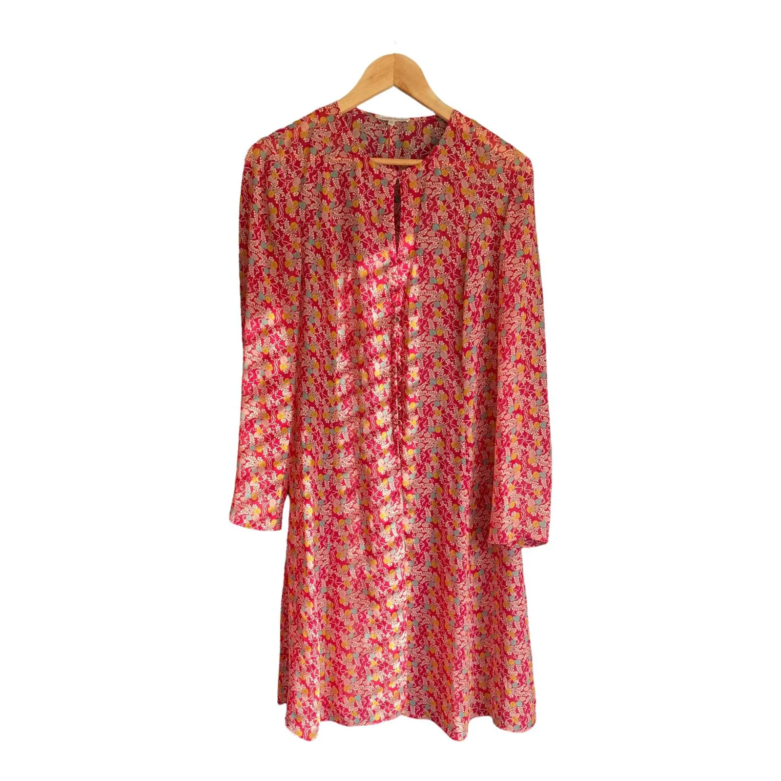 Armand Ventilo Silk Pink Patterned Shirt Dress Size 40 UK Size 8