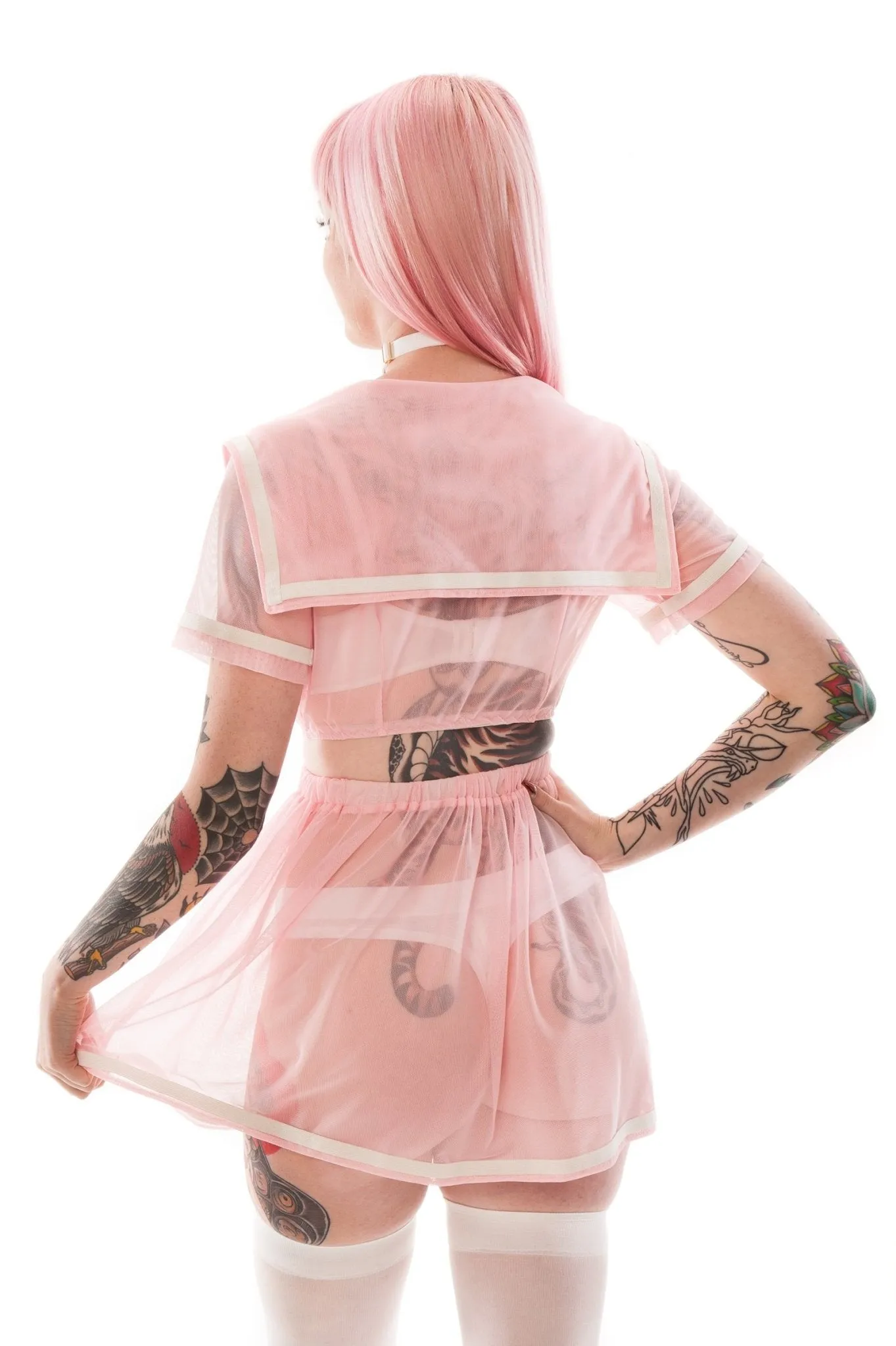Ayumi Pastel Pink Short Sleeve Seifuku Set - Plus/Curve