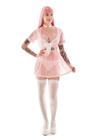 Ayumi Pastel Pink Short Sleeve Seifuku Set - Plus/Curve