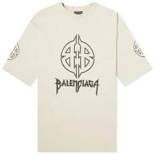 Balenciaga Paris T-shirt, Light Beige & Black