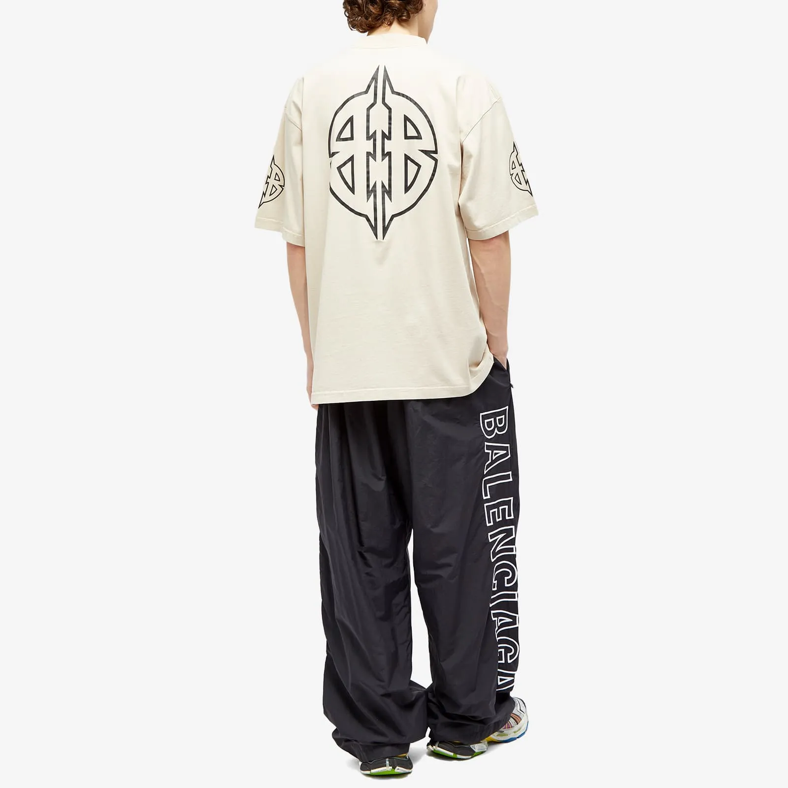 Balenciaga Paris T-shirt, Light Beige & Black