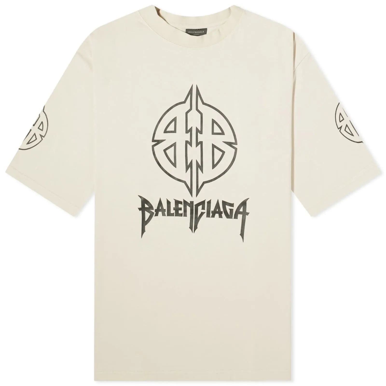 Balenciaga Paris T-shirt, Light Beige & Black