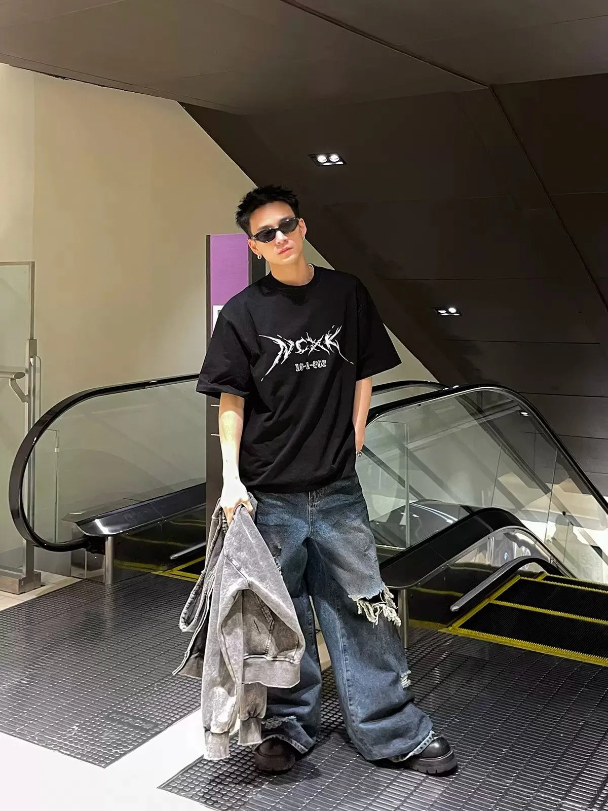 Basic Metallic Print T-Shirt