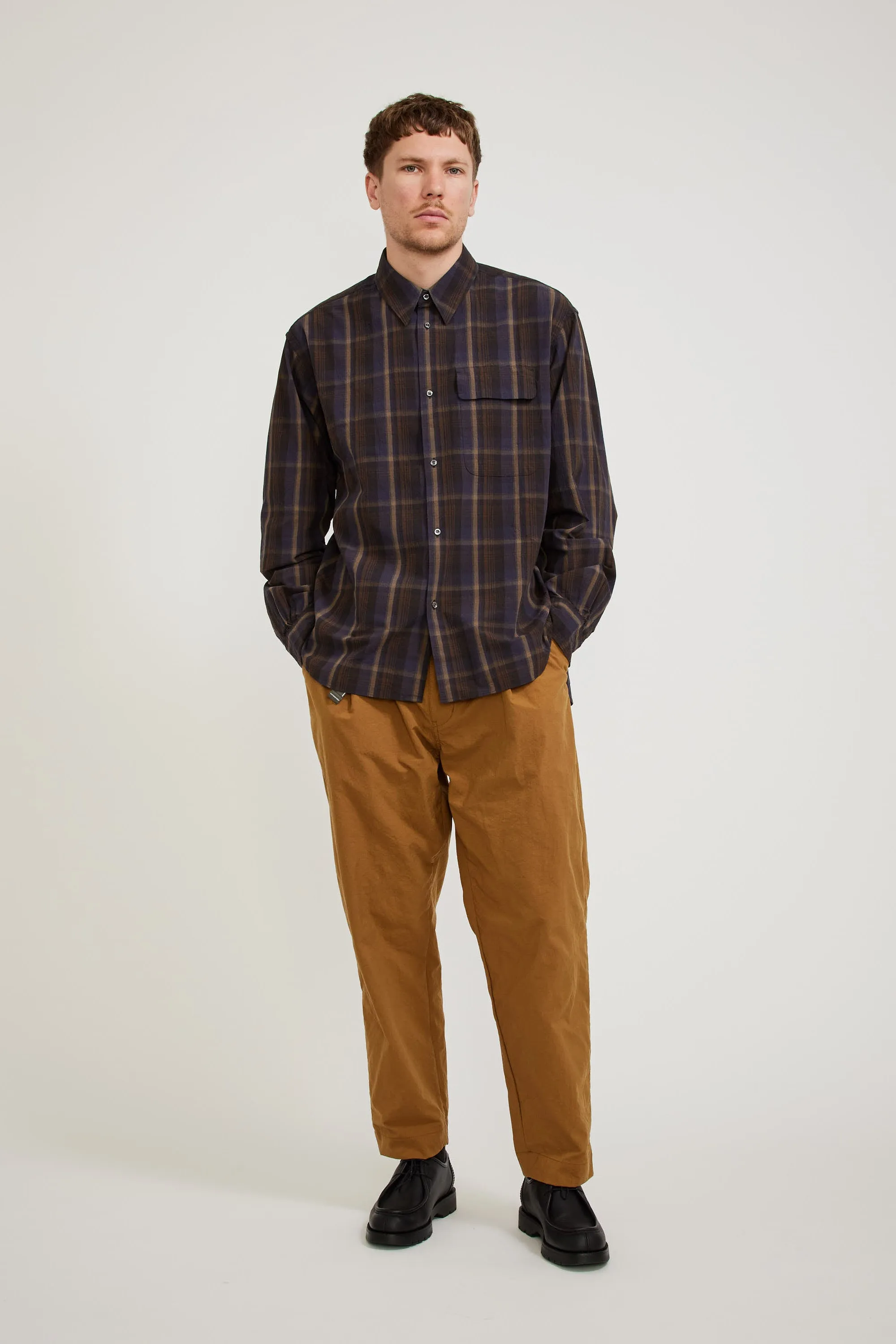 B.D. Holiday Shirt Navy/Brown Check