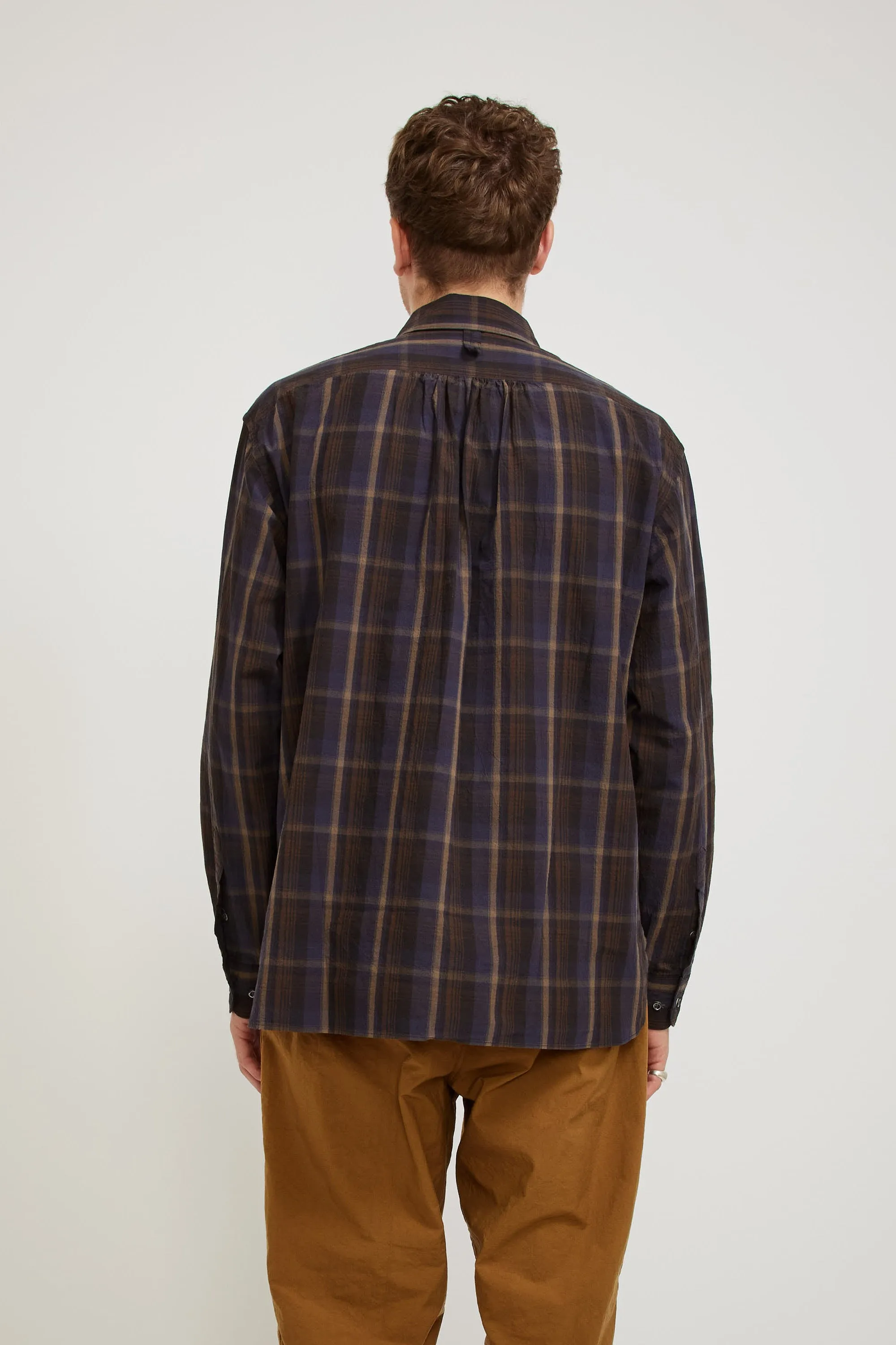 B.D. Holiday Shirt Navy/Brown Check