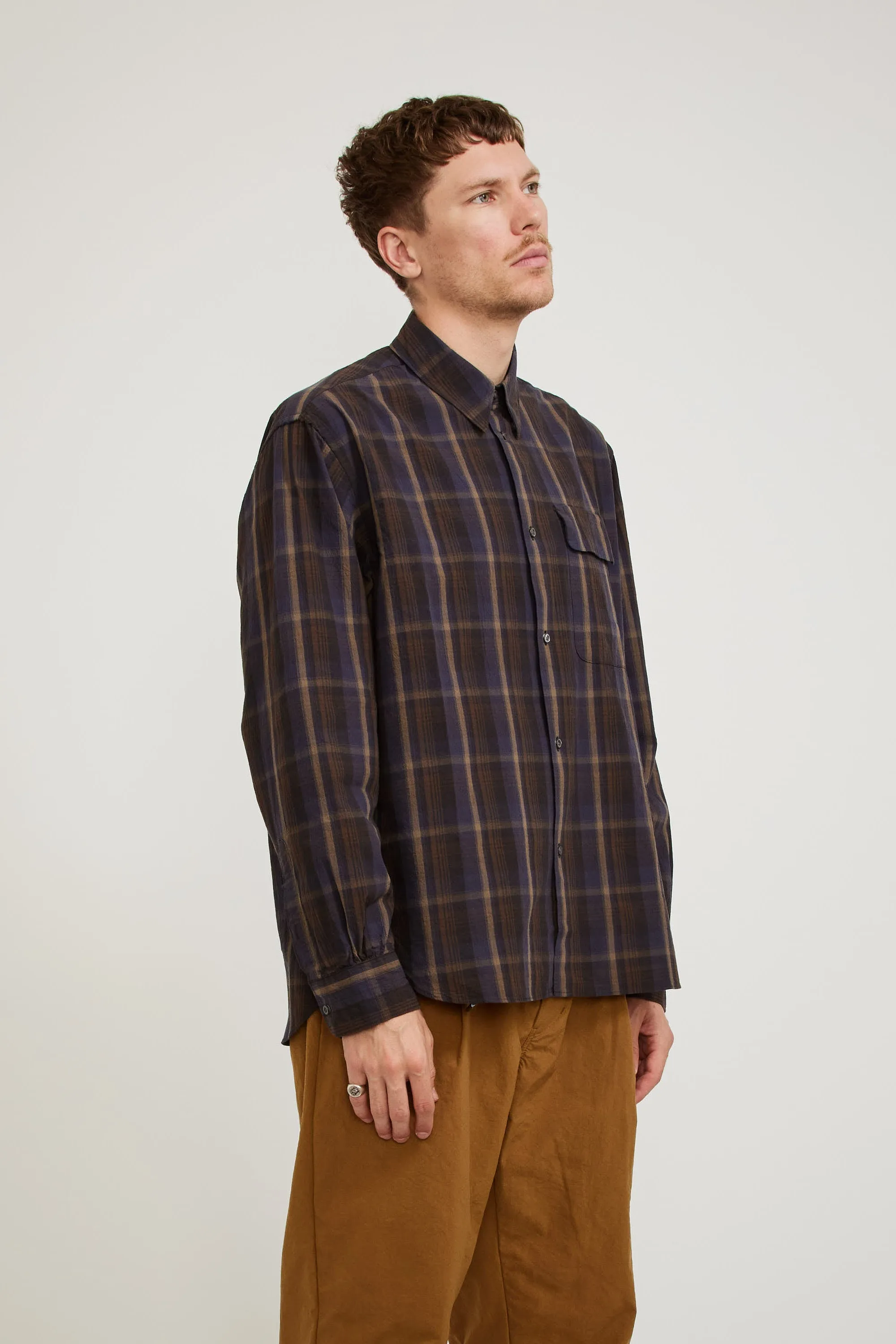 B.D. Holiday Shirt Navy/Brown Check