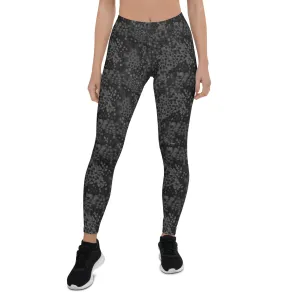 Black Erbsenmuster Pea Pattern Leggings