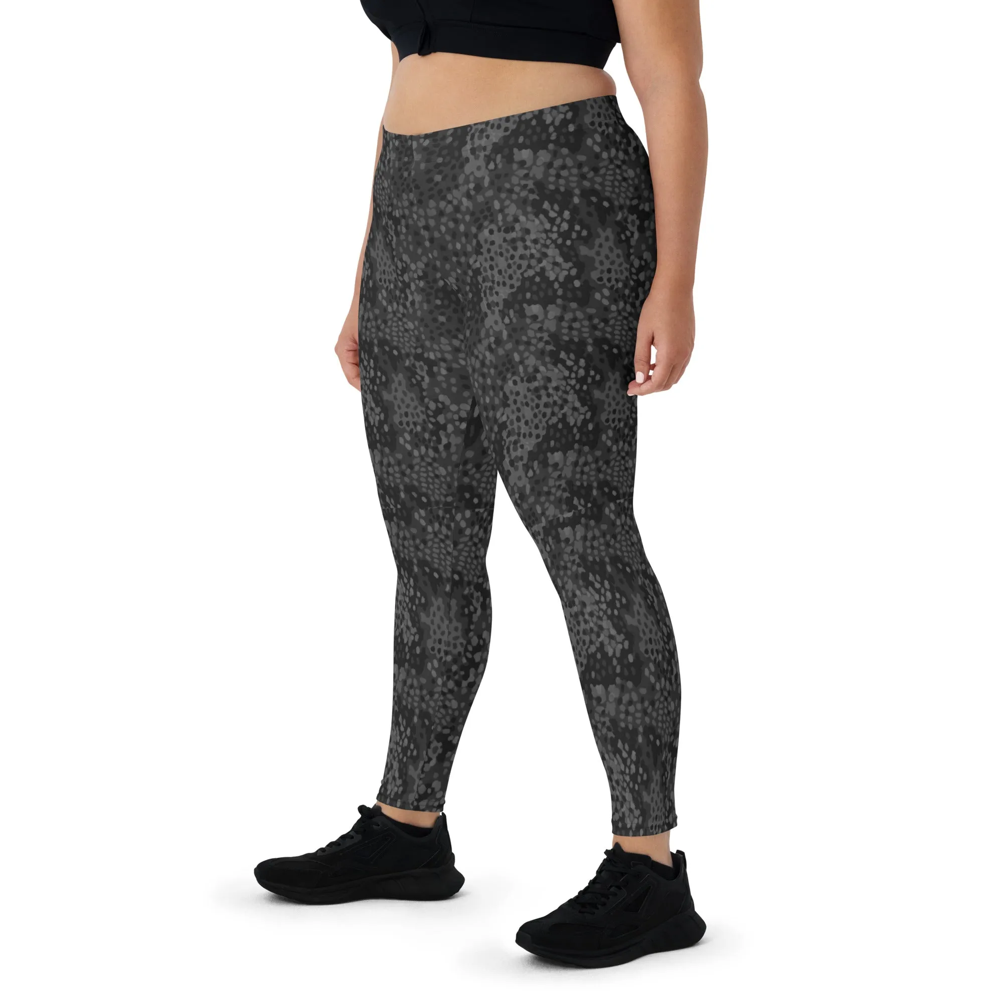 Black Erbsenmuster Pea Pattern Leggings