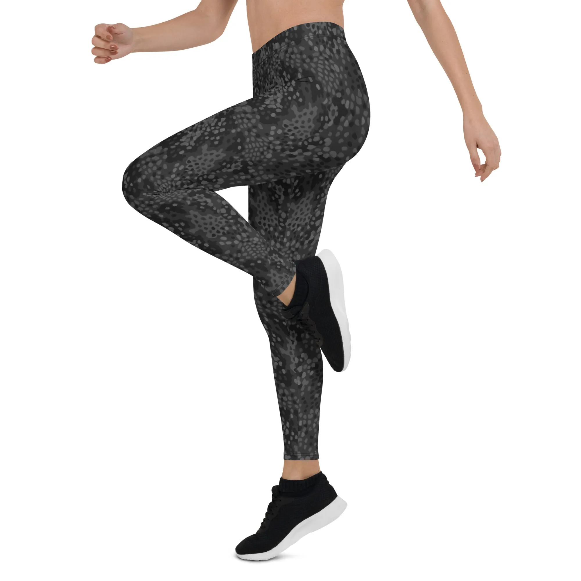 Black Erbsenmuster Pea Pattern Leggings