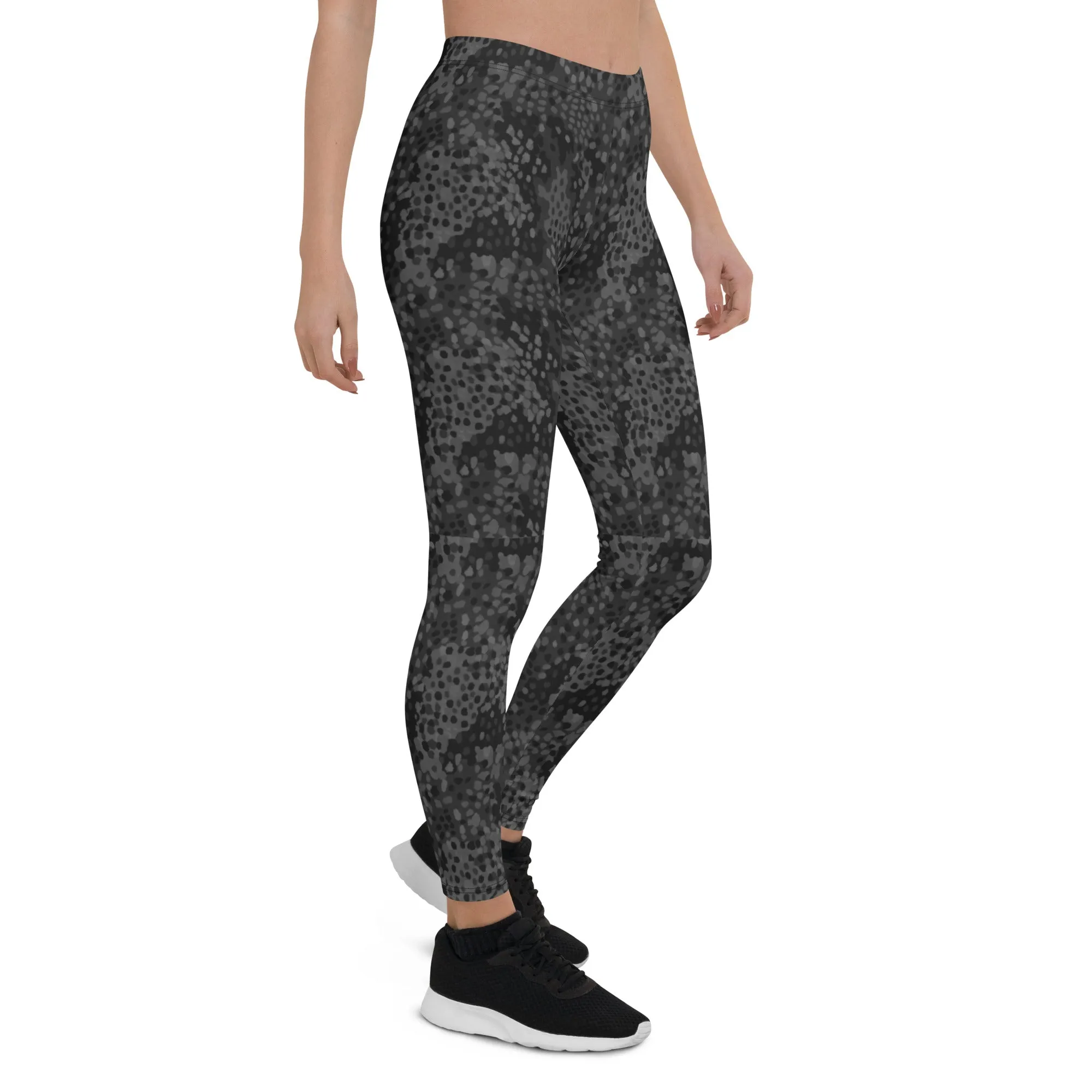 Black Erbsenmuster Pea Pattern Leggings
