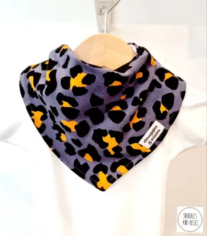 Blue Leopard Print Dribble Bib
