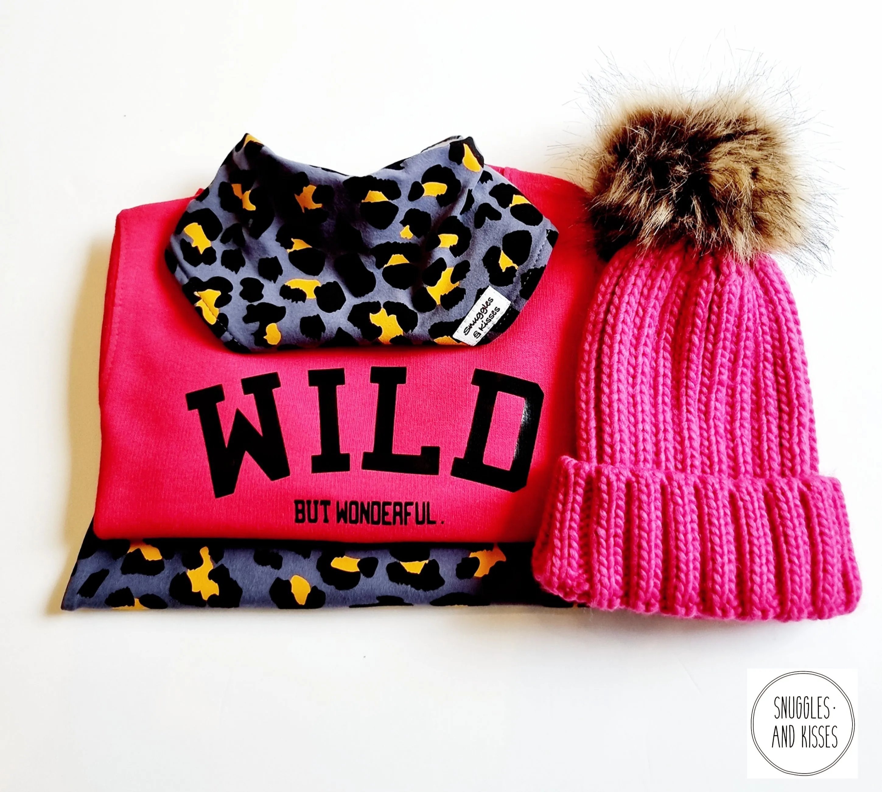 Blue Leopard Print Dribble Bib