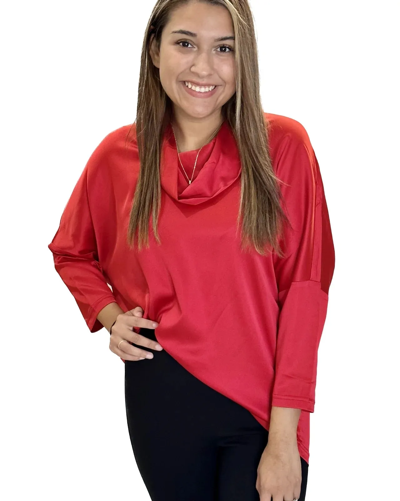 Boho Chic 488602 Button Back Loose Turtleneck Sweater