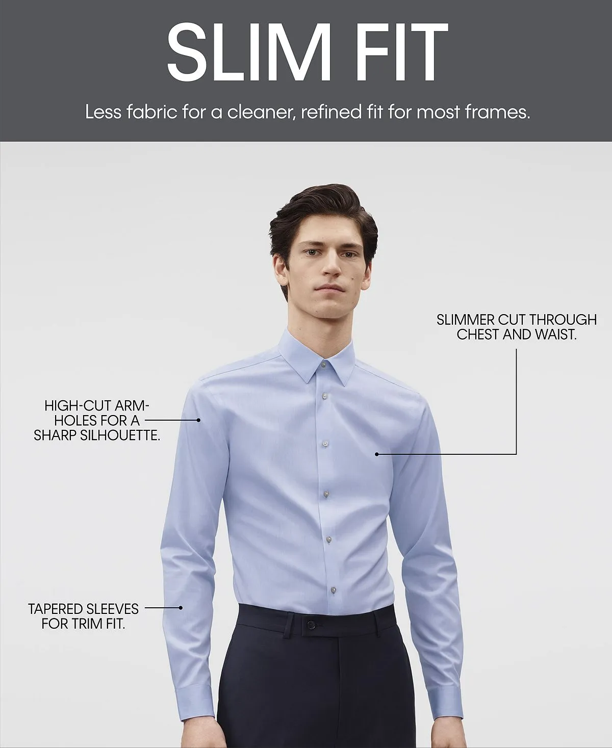 Calvin Klein Men's Slim Fit Non Iron Performance Herringbone Collar Dress Shirt, White
