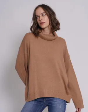 Cashmere Turtleneck Pullover in Camel