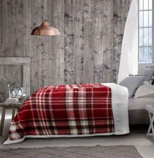 Christophe - Plaid Fleece Blanket with Sherpa Reverse