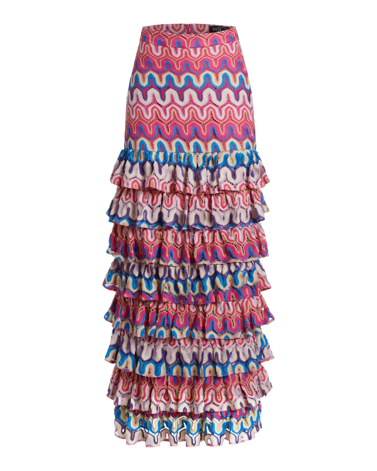 CROCHET RUFFLE MAXI SKIRT