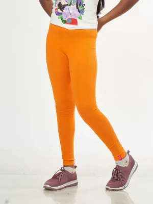 Daily Routine Girls Leggings - Orange | Full Length