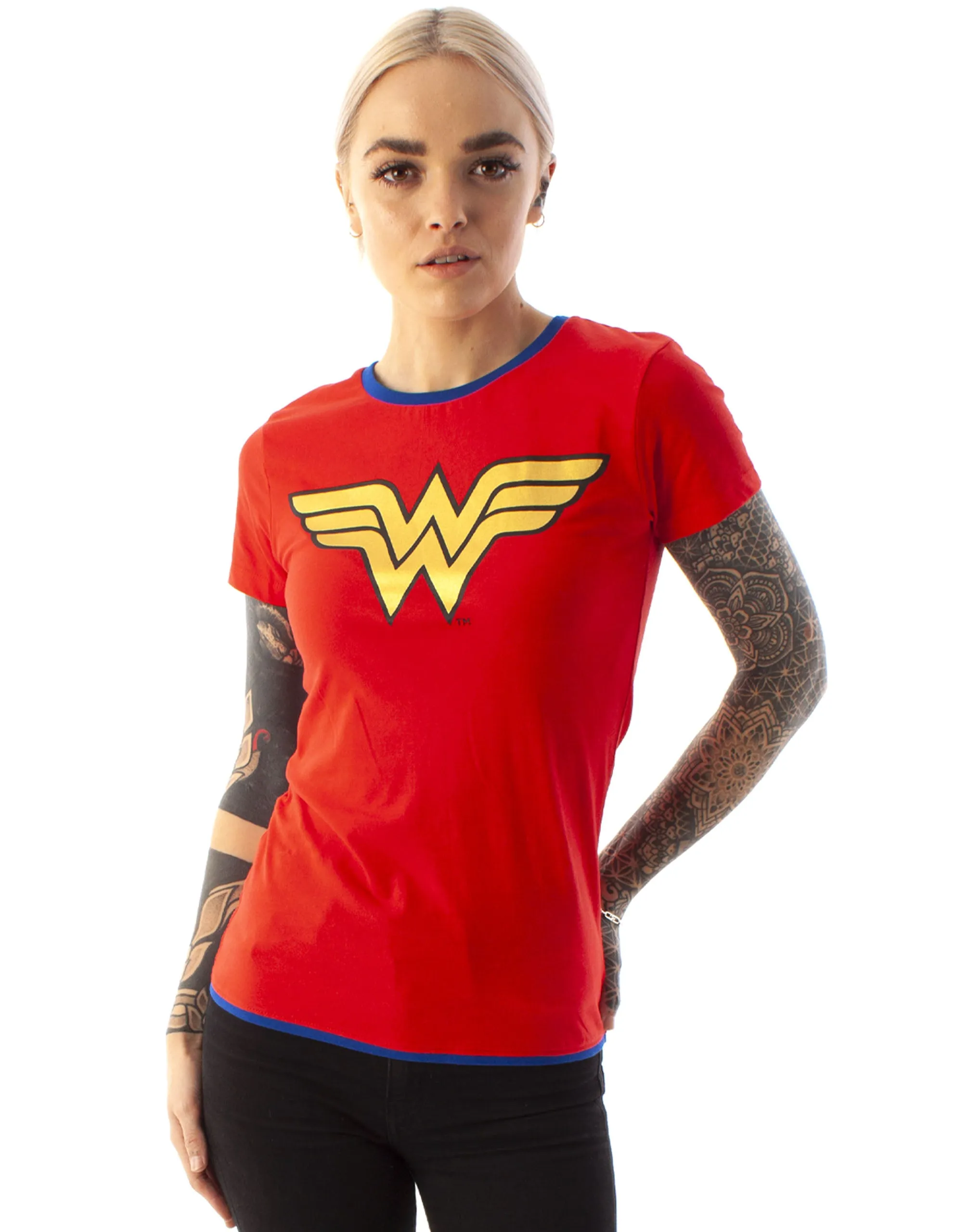 DC Comics Logo Womens Red Short Sleeved T-Shirt