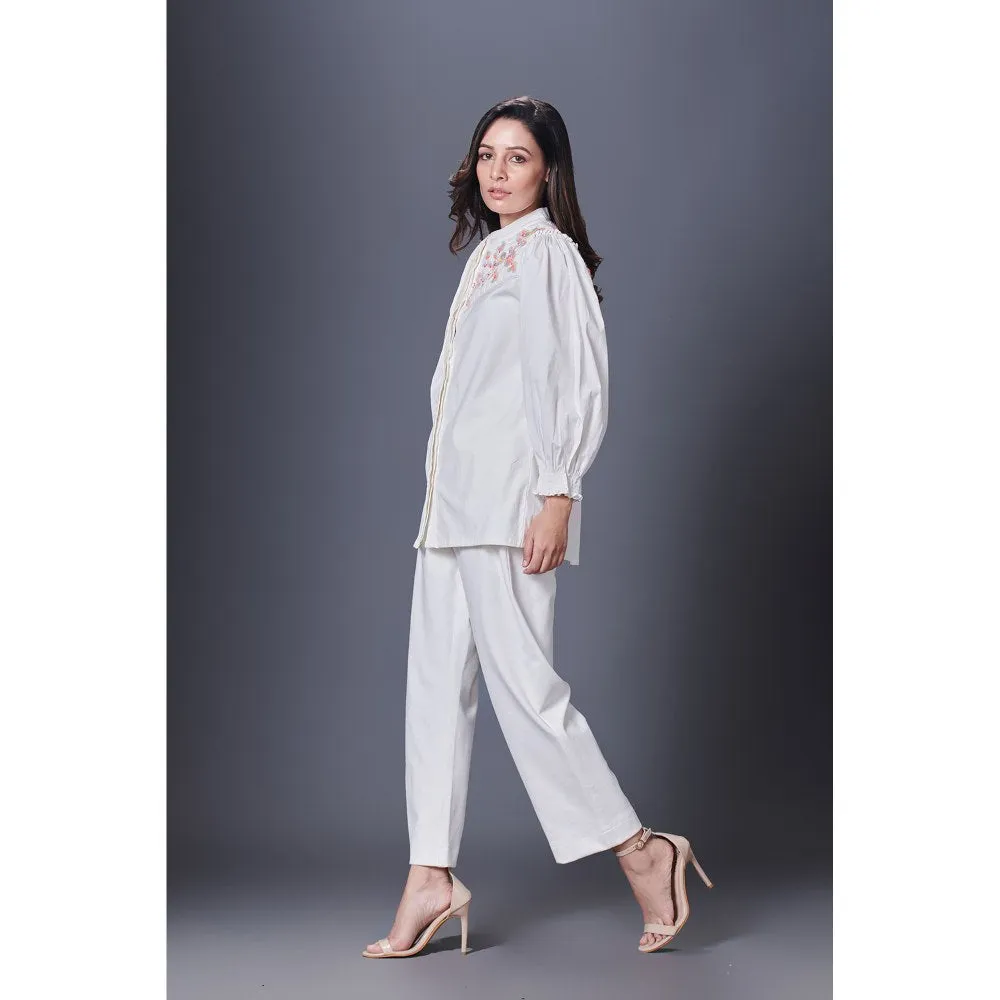 Deepika Arora White Jacket Style Co-Ord (Set of 2)