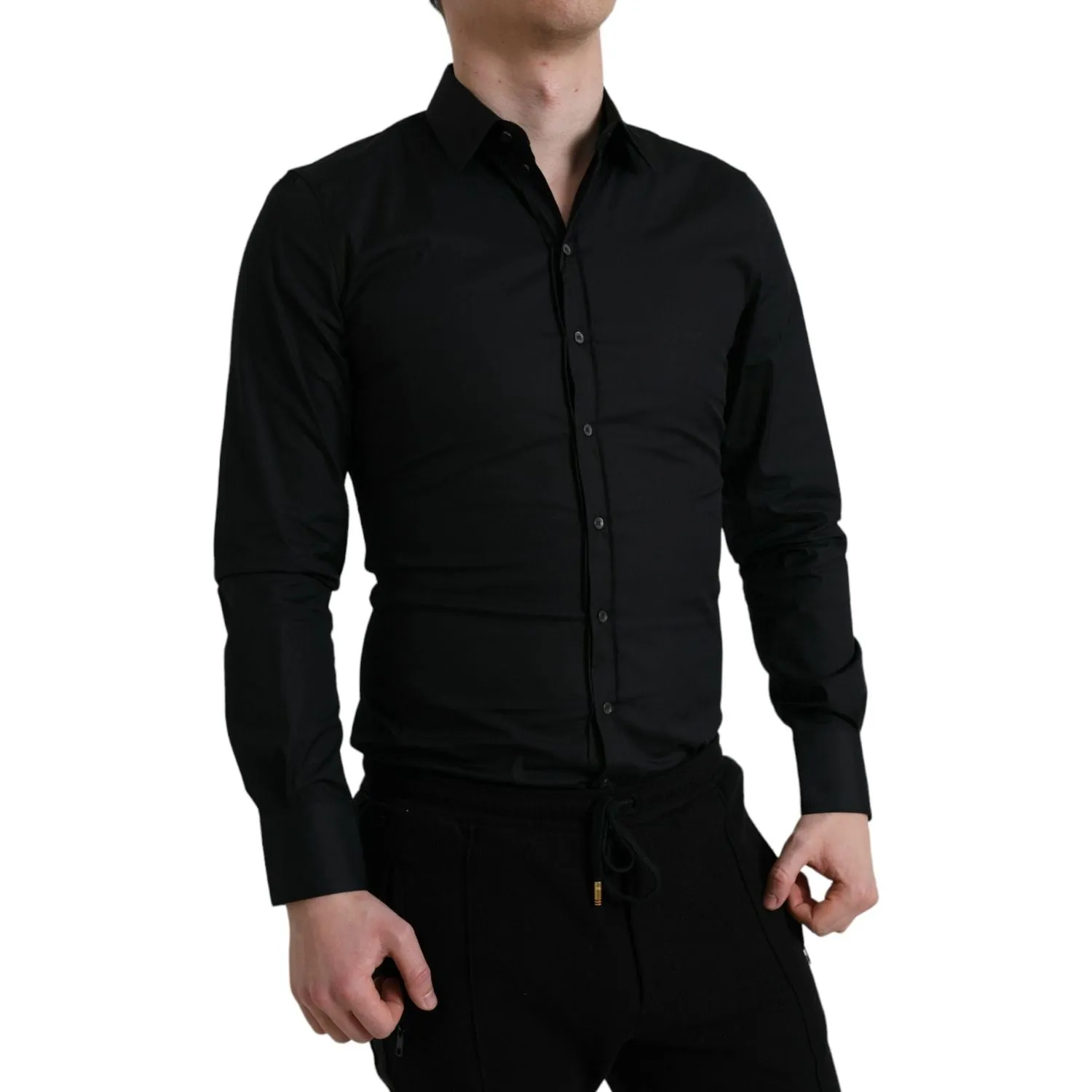Dolce & Gabbana Elegant Black Slim Fit Italian Dress Shirt