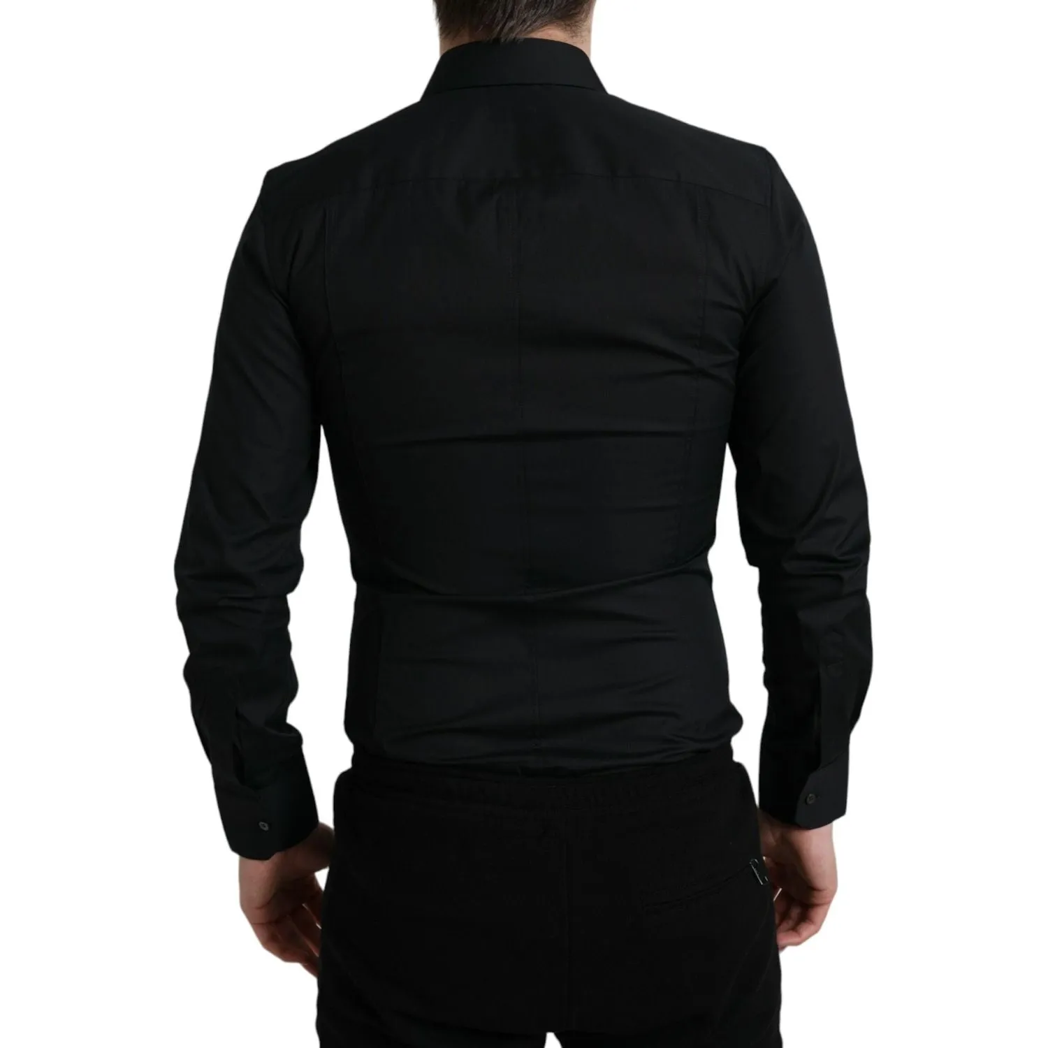 Dolce & Gabbana Elegant Black Slim Fit Italian Dress Shirt