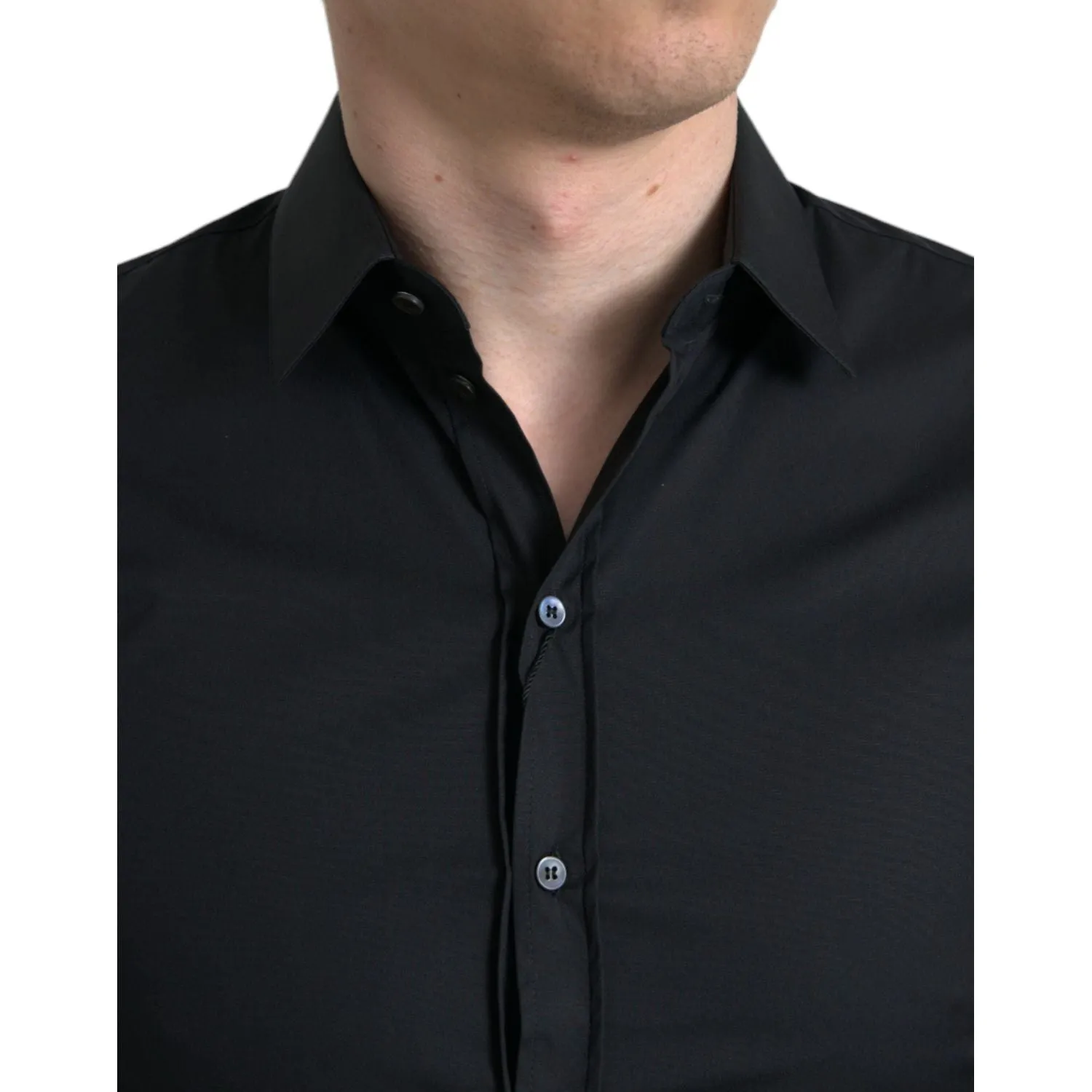 Dolce & Gabbana Elegant Black Slim Fit Italian Dress Shirt