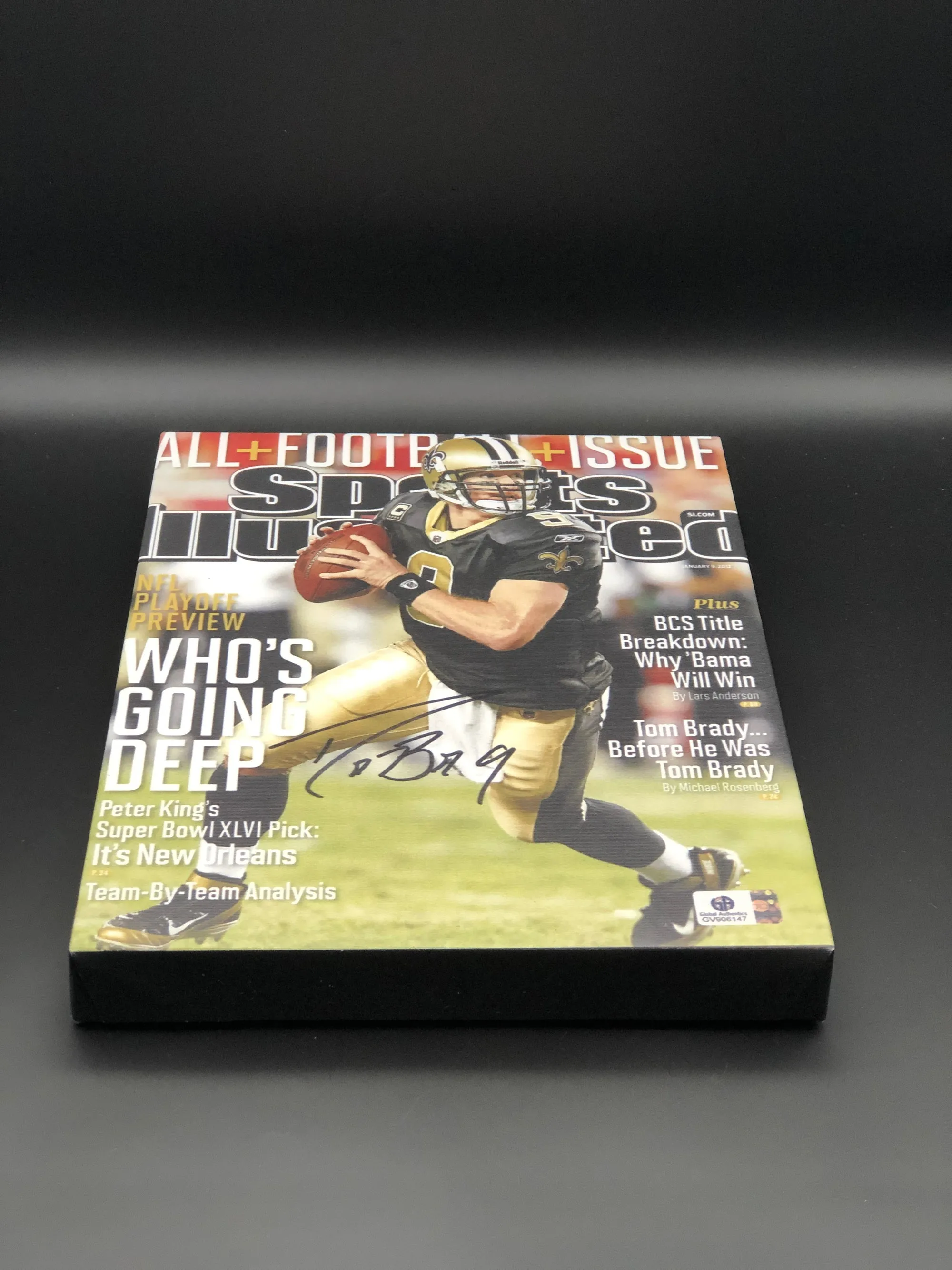 Drew Brees New Orleans Saints Facsimile Autograph 11x14 Canvas Print Wall Art