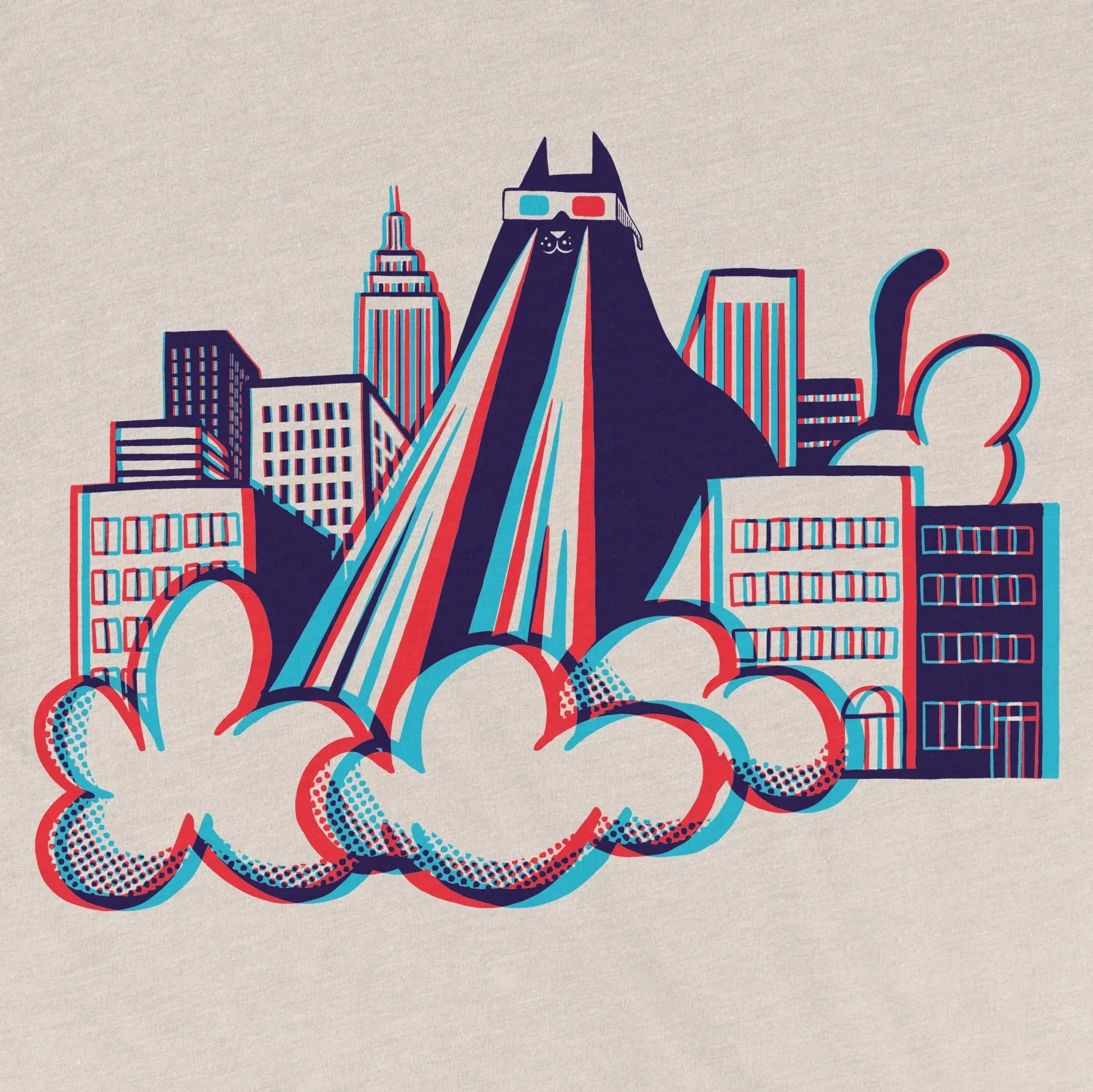 Factory 43 3D Laser Cat slim fit t-shirt heather dust
