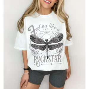 Feelin' Like A Rockstar Comfort Colors® T-Shirt, Rock Music Tee, Gift for Mom, Vintage-Inspired Design, Rock Music Festival T-Shirt