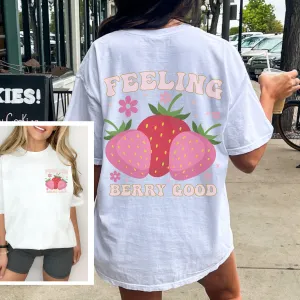 Feeling Berry Good Comfort Colors® T-Shirt, Spring or Summer Tee, Gift for Mom, Retro-Inspired T-Shirt, Vintage-Inspired Garment Dyed Tee