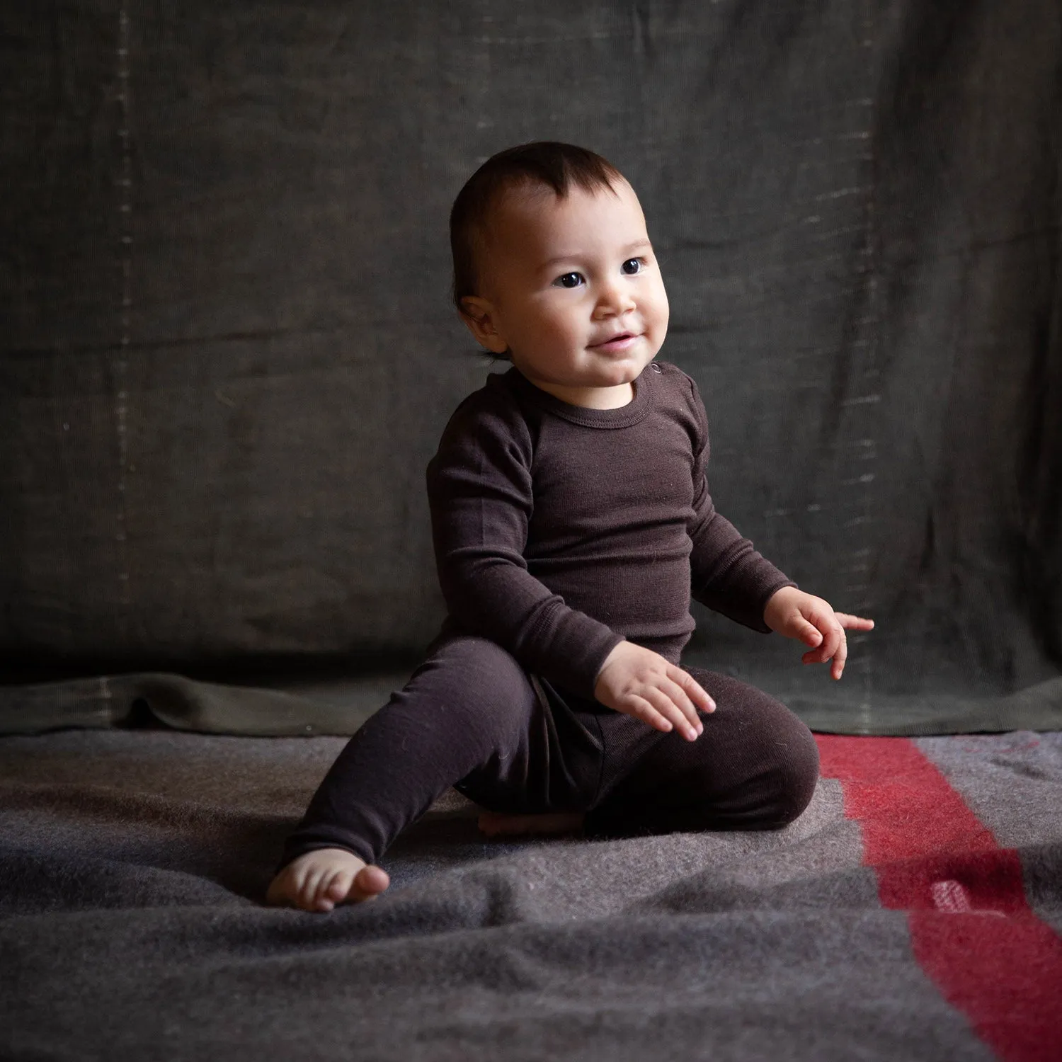 Finch Baby Leggings - Merino Wool - Bark