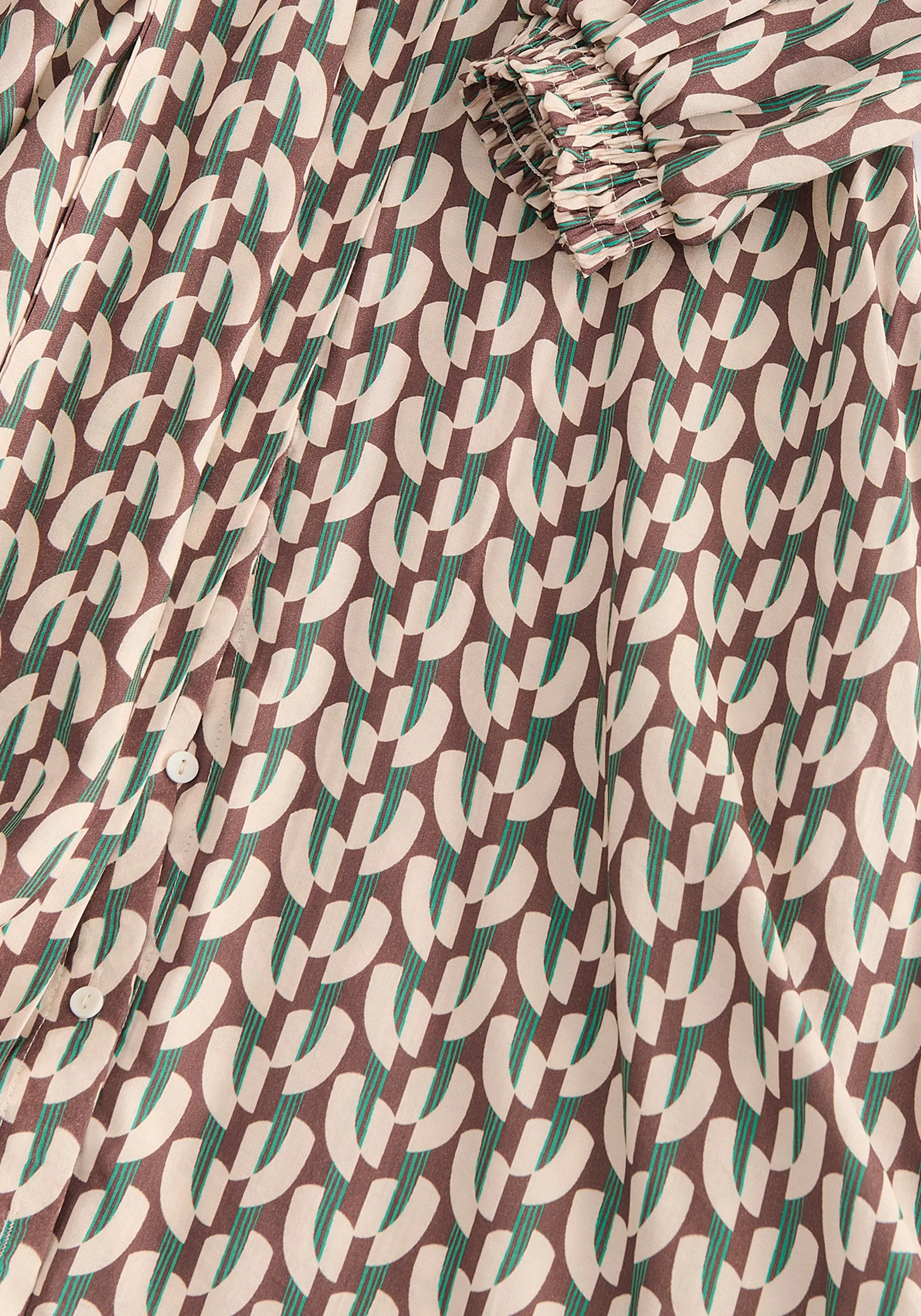 Geometric Print Maxi Shirt Dress