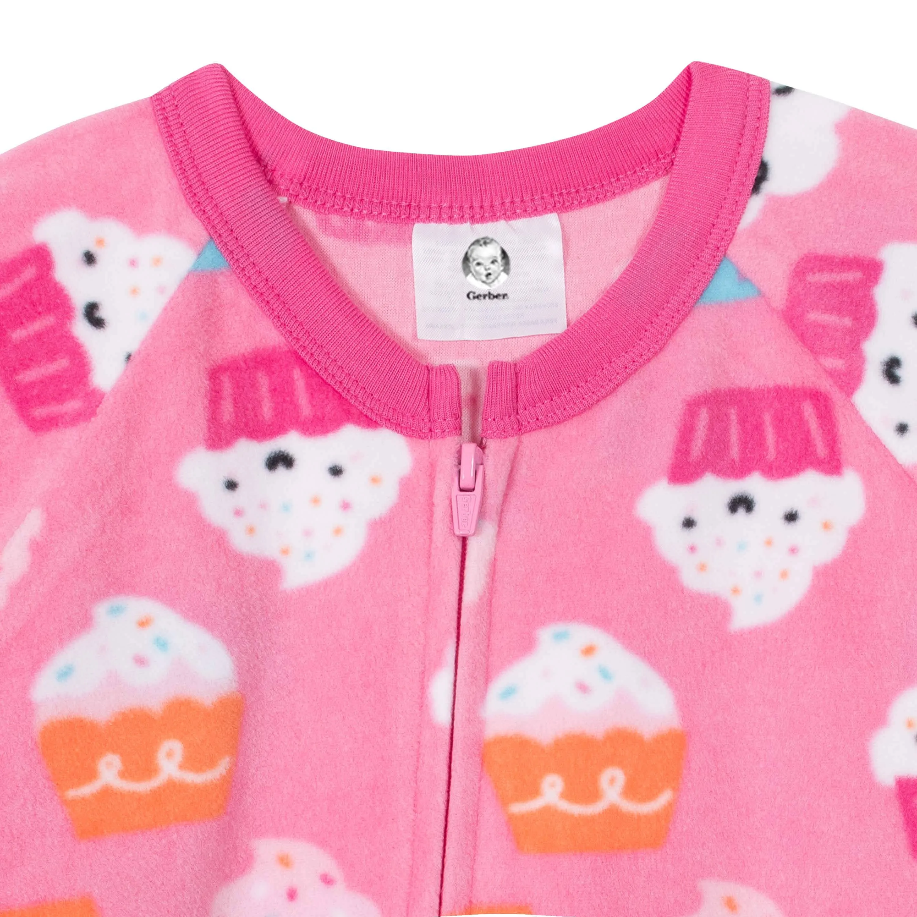 Gerber® 4-Pack Toddler Girls Cupcakes & Donuts Fleece Pajamas