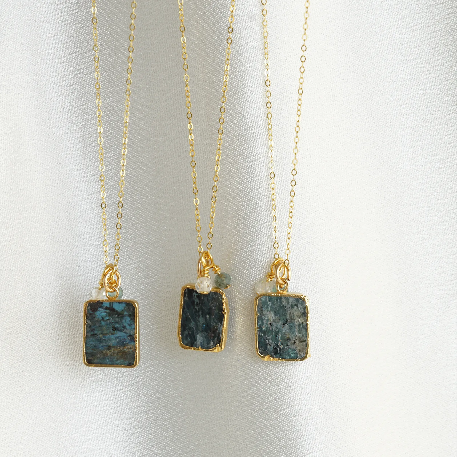 Gold Kyanite Slice Charm Necklace | 2024 Holiday Exclusive