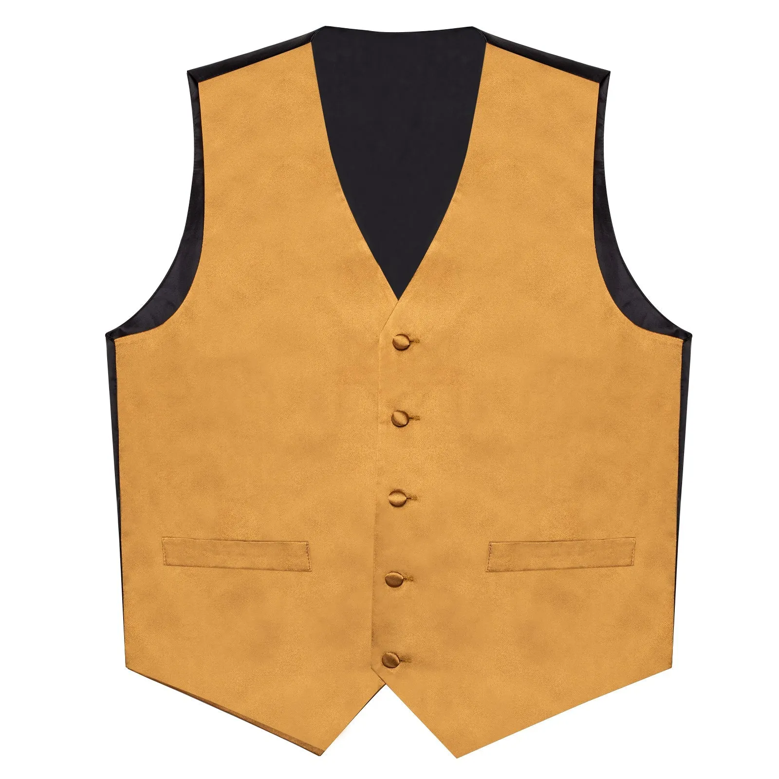 Gold Solid Silk Men's Vest Single Vest