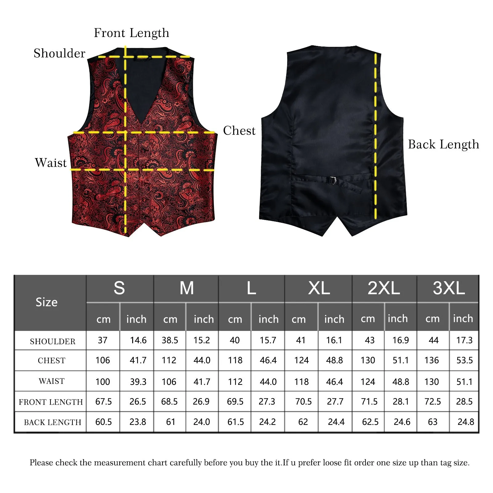 Gold Solid Silk Men's Vest Single Vest